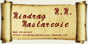 Miodrag Maslarević vizit kartica